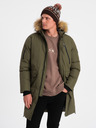 Ombre Clothing Herren Winterjacke mit grünem Kunstpelz Ombre Clothing Alaskan