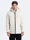 Ombre Clothing Cremefarbene Herren Steppwinterjacke Ombre Kleidung