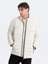 Ombre Clothing Cremefarbene Herren Steppwinterjacke Ombre Kleidung