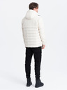 Ombre Clothing Cremefarbene Herren Steppwinterjacke Ombre Kleidung