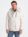 Ombre Clothing Creme Herren Steppwinterjacke mit Kapuze Ombre Kleidung
