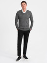 Ombre Clothing Grau Herren Pullover mit Hemdkragen Ombre Kleidung