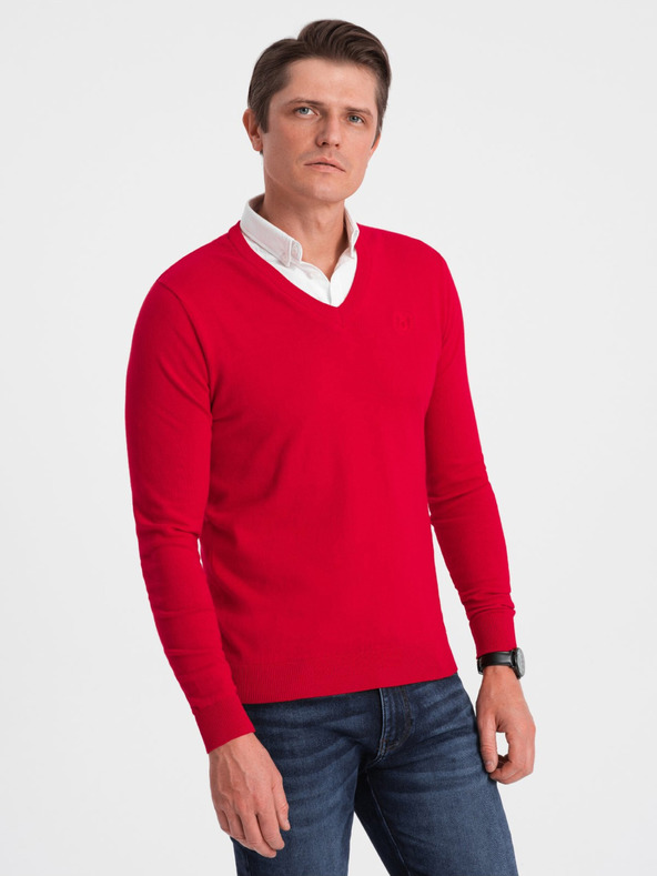 Ombre Clothing Rot Herren Shirt Kragen Pullover Ombre Kleidung