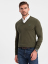 Ombre Clothing Grün Herren Hemdkragen Pullover Ombre Kleidung