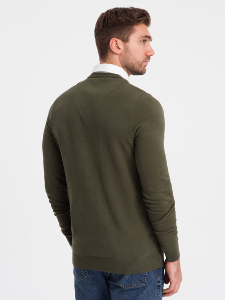 Ombre Clothing Grün Herren Hemdkragen Pullover Ombre Kleidung