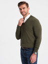 Ombre Clothing Grün Herren Hemdkragen Pullover Ombre Kleidung