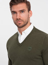 Ombre Clothing Grün Herren Hemdkragen Pullover Ombre Kleidung