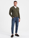 Ombre Clothing Grün Herren Hemdkragen Pullover Ombre Kleidung
