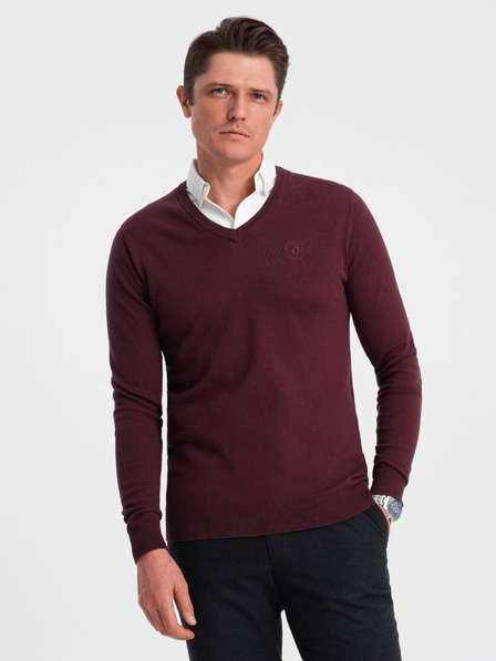 Ombre Clothing Burgunderrot Herren Hemdkragen Pullover Ombre Kleidung