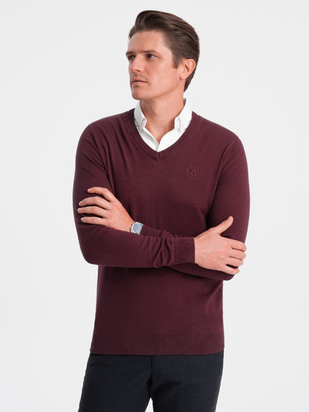 Ombre Clothing Burgunderrot Herren Hemdkragen Pullover Ombre Kleidung