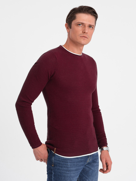Ombre Clothing Herren Pullover Ombre Clothing Burgunderrot