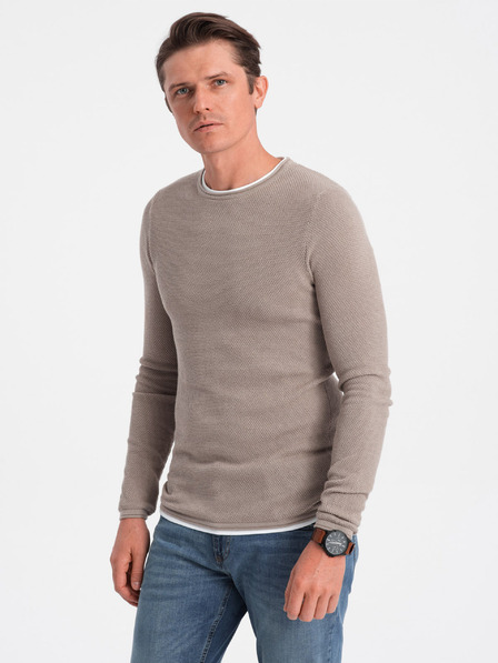 Ombre Clothing Beige Herren Pullover Ombre Kleidung