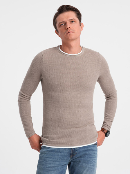 Ombre Clothing Beige Herren Pullover Ombre Kleidung