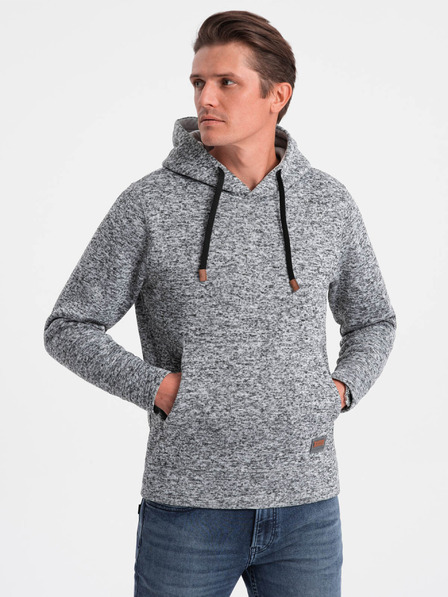 Ombre Clothing Grau gestromter Herren Kapuzenpullover Ombre Clothing
