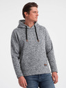 Ombre Clothing Grau gestromter Herren Kapuzenpullover Ombre Clothing