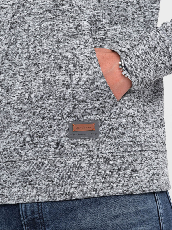 Ombre Clothing Grau gestromter Herren Kapuzenpullover Ombre Clothing