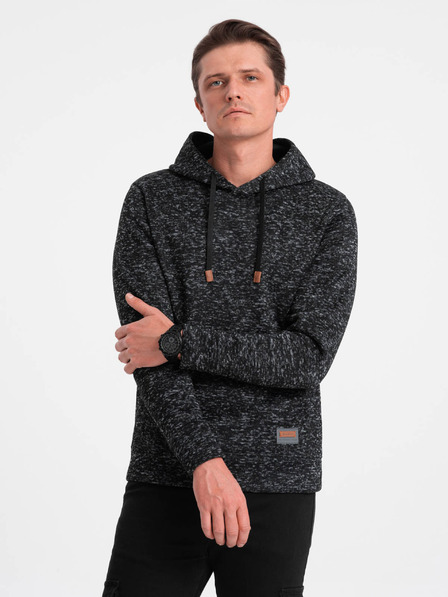 Ombre Clothing Dunkelgrauer Herren-Kapuzenpullover gestromt Ombre Clothing