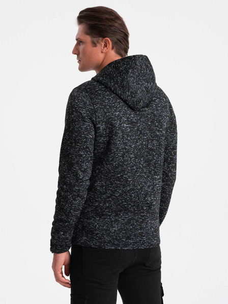 Ombre Clothing Dunkelgrauer Herren-Kapuzenpullover gestromt Ombre Clothing