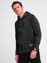 Ombre Clothing Dunkelgrauer Herren-Kapuzenpullover gestromt Ombre Clothing