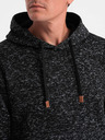 Ombre Clothing Dunkelgrauer Herren-Kapuzenpullover gestromt Ombre Clothing