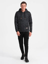 Ombre Clothing Dunkelgrauer Herren-Kapuzenpullover gestromt Ombre Clothing