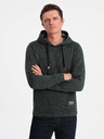 Ombre Clothing Dunkelgrün gestromter Herren-Kapuzenpullover Ombre Clothing