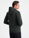 Ombre Clothing Dunkelgrün gestromter Herren-Kapuzenpullover Ombre Clothing