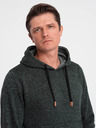 Ombre Clothing Dunkelgrün gestromter Herren-Kapuzenpullover Ombre Clothing