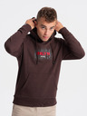 Ombre Clothing Dunkelbraunes bedrucktes Sweatshirt für Männer Ombre Clothing