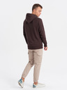 Ombre Clothing Dunkelbraunes bedrucktes Sweatshirt für Männer Ombre Clothing