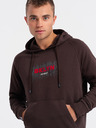 Ombre Clothing Dunkelbraunes bedrucktes Sweatshirt für Männer Ombre Clothing
