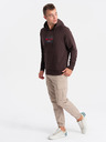 Ombre Clothing Dunkelbraunes bedrucktes Sweatshirt für Männer Ombre Clothing