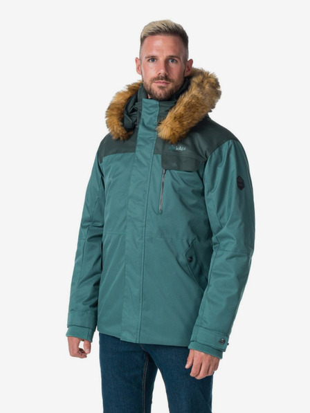 Kilpi Petrolfarbene Herren-Winterjacke mit Kunstpelz Kilpi ALPHA