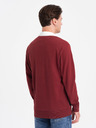 Ombre Clothing Herren Sweatshirt mit bordeauxfarbenem Kragen Ombre Clothing
