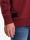 Ombre Clothing Herren Sweatshirt mit bordeauxfarbenem Kragen Ombre Clothing