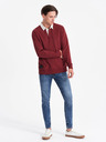 Ombre Clothing Herren Sweatshirt mit bordeauxfarbenem Kragen Ombre Clothing