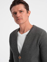 Ombre Clothing Graue Herren Strickjacke mit Taschen Ombre Clothing