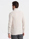 Ombre Clothing Cremefarbener Herren Kragenpullover Ombre Clothing