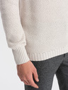 Ombre Clothing Cremefarbener Herren Kragenpullover Ombre Clothing