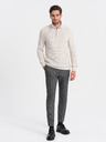 Ombre Clothing Cremefarbener Herren Kragenpullover Ombre Clothing