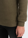 Ombre Clothing Khaki Herren Kragenpullover Ombre Clothing