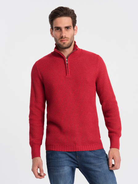 Ombre Clothing Rot Herren Kragenpullover Ombre Kleidung