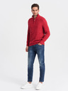Ombre Clothing Rot Herren Kragenpullover Ombre Kleidung