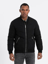 Ombre Clothing Schwarzer Herren Steppbomber Ombre Clothing