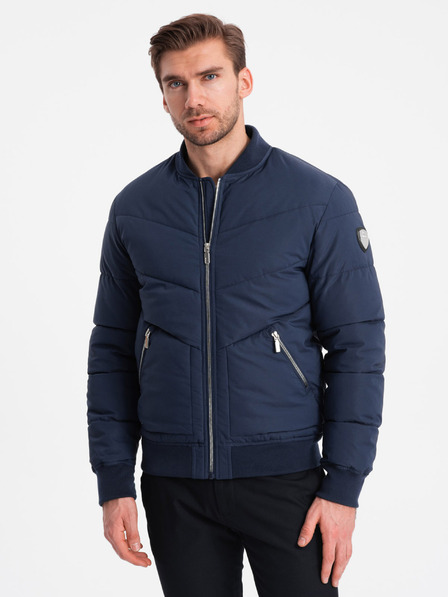 Ombre Clothing Dunkelblau Herren Steppbomber Ombre Clothing