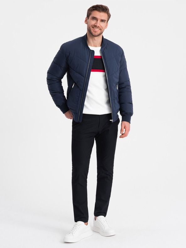 Ombre Clothing Dunkelblau Herren Steppbomber Ombre Clothing