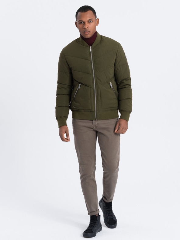 Ombre Clothing Khaki Herren Steppbomber Ombre Kleidung