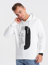 Ombre Clothing Weißer Herren-Kapuzenpullover mit Druck Ombre Clothing