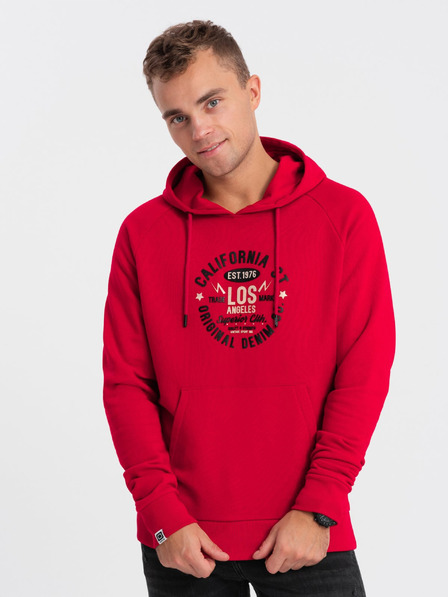 Ombre Clothing Rotes bedrucktes Herren Sweatshirt Ombre Kleidung