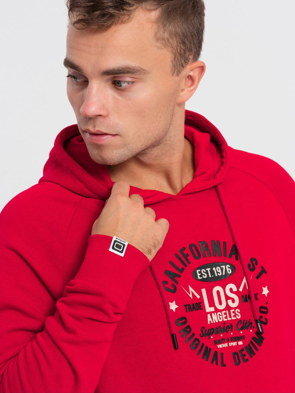 Ombre Clothing Rotes bedrucktes Herren Sweatshirt Ombre Kleidung